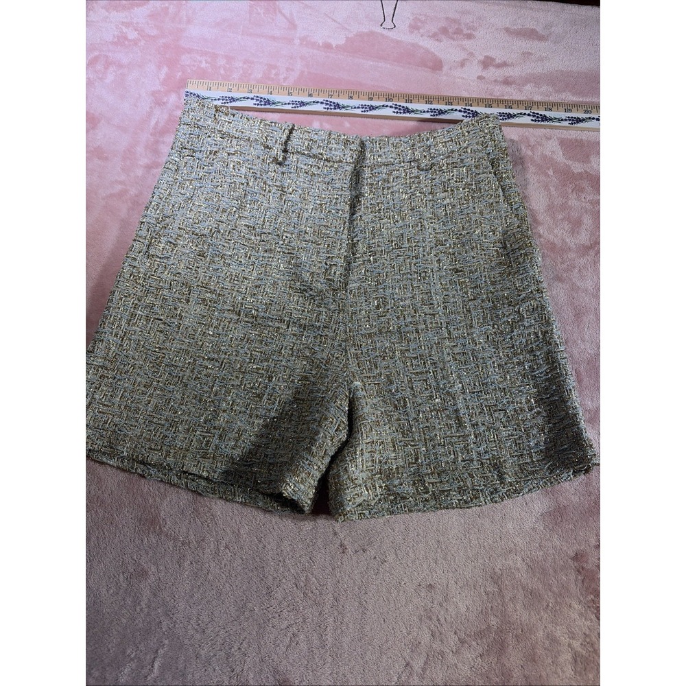 Rochas Woman's Gold Metallic Bermuda Shorts Sz 42 Made In Italy
